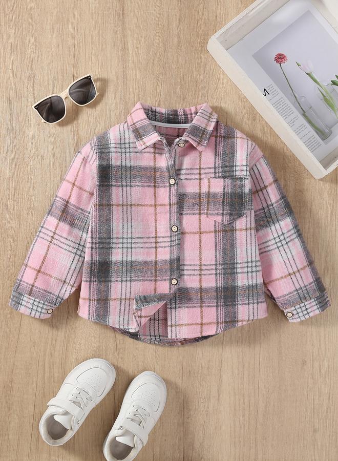 Take Two Girls Checked Pocket Detail Buttoned Jacket - Image 5